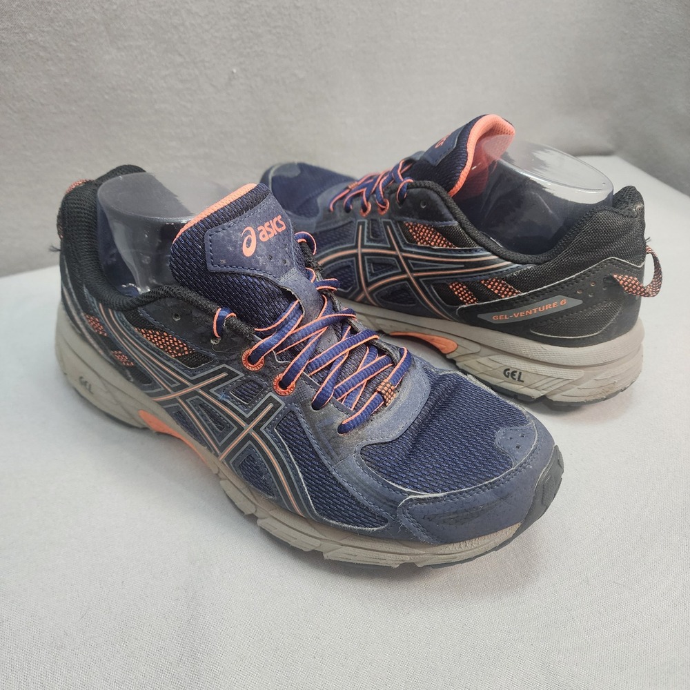 ASICS Gel Venture 6 Women's Trail Running Shoes‎ Navy Orange Size 9